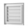 Kovová bílá ventilační mřížka se žaluzií GRM 400 x 400 mm
