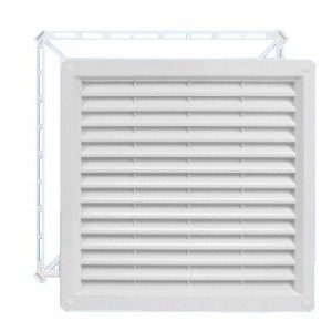 Ventilační mřížka plastová VM 300x300 B bílá s rámečkem