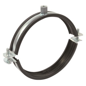 Držák potrubí s gumou na VZT 150 mm dvoušroubový