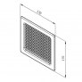 Krbová ventilační mřížka se žaluzií Haco LKM 170x170 bílá