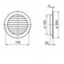 Ventilační mřížka kulatá MV 150 mm bVs