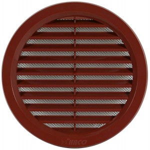 Hnědá ventilační mřížka kulatá 100 mm VM 100 H