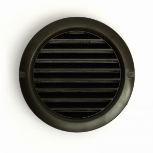 Hnědá ventilační mřížka kulatá MV 100 mm bVs