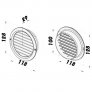 Hnědá ventilační mřížka kulatá MV 100 mm bVs
