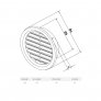 Bílá ventilační mřížka kulatá 150 mm VM 150 B