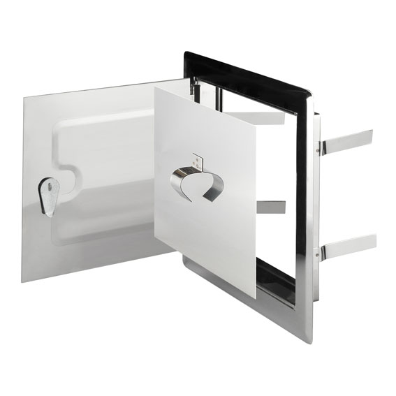 Komínová dvířka dvojitá nerezová 140 x 140 mm DMW50 - Kliknutím na obrázek zavřete