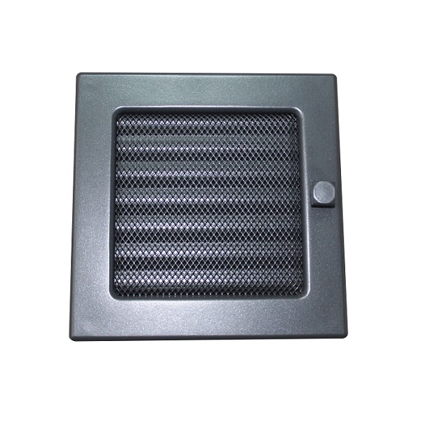 Krbová ventilační mřížka se žaluzií Haco LKM 170x170 grafit - Kliknutím na obrázek zavřete