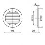 Ventilační mřížka kulatá MV 125 mm bVs