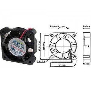 Ventilátor 12V/ 40x40 x 10mm/5322