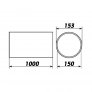 Ventilační trubka průměr 150/1,0 m PVC