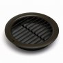 Hnědá ventilační mřížka kulatá MV 125 mm bVs