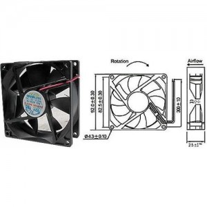 Ventilátor 12V/ 92x92 x 25mm/5332