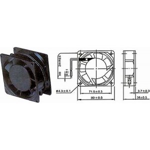 Ventilátor 230V/ 80x80 x 38 mm/5389