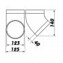 Ohybové koleno 125 mm/45st. PVC