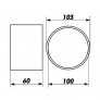 spojka 103 mm PVC 1113