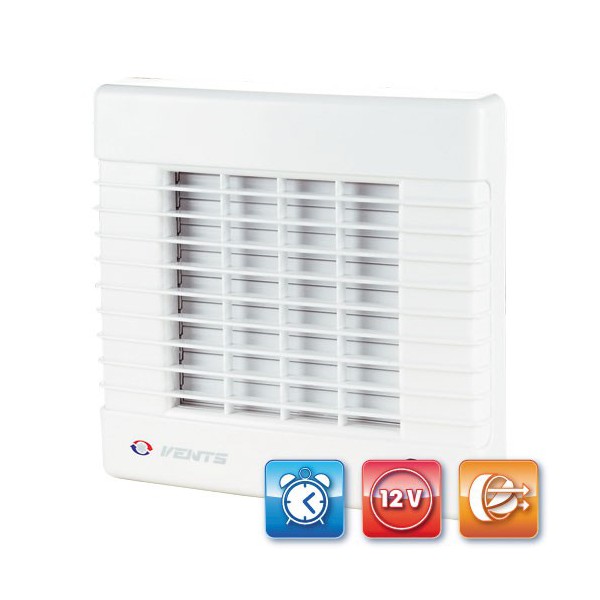 Ventilátor 12V Vents 100 mm MAT12 časovač, automatická žaluzie - Kliknutím na obrázek zavřete